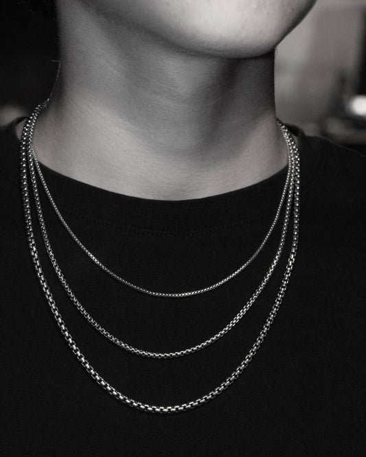 Large Round Box Chain Necklace, 3.5mm