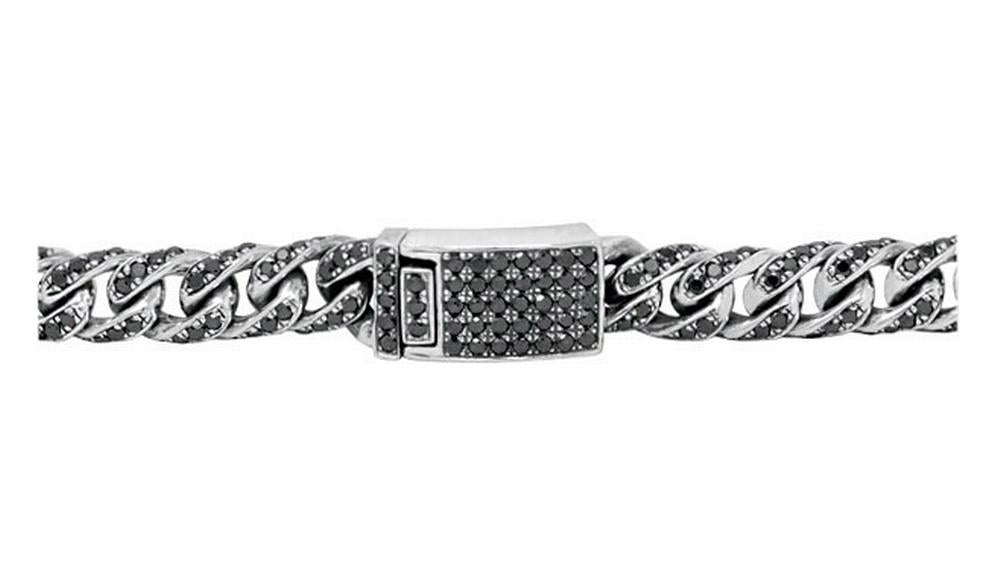 Small Black Diamond Cuban Link Necklace