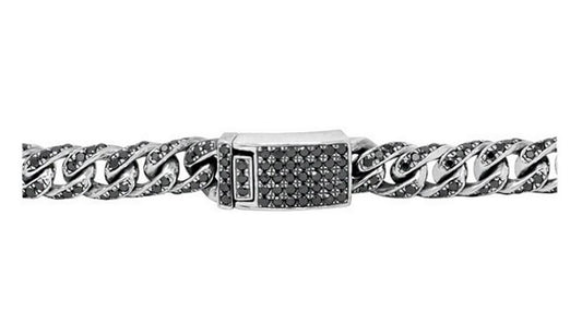 Small Black Diamond Cuban Link Necklace