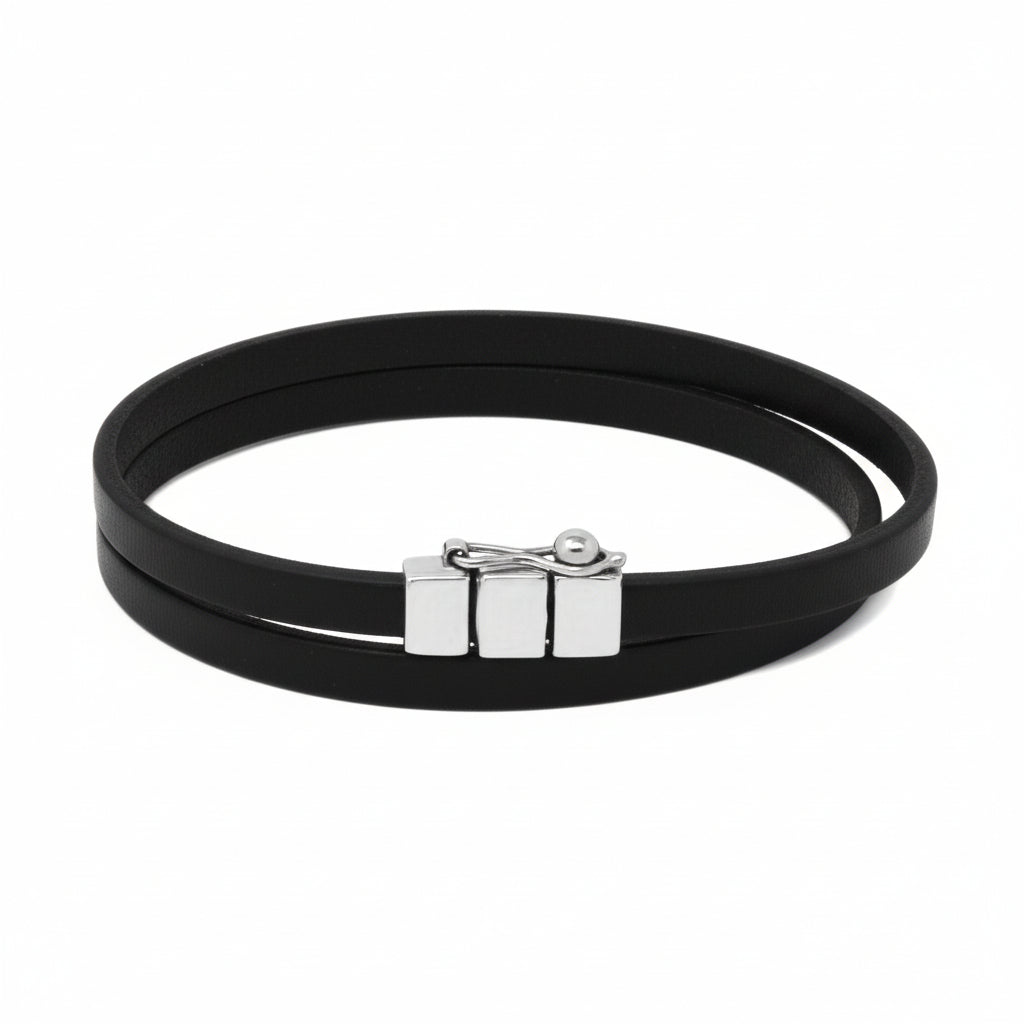 Small Double Wrap Simple Leather Bracelet