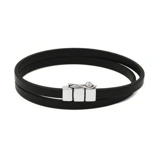 Small Double Wrap Simple Leather Bracelet