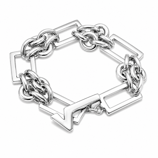 Circles And Rectangles Linked Bracelet