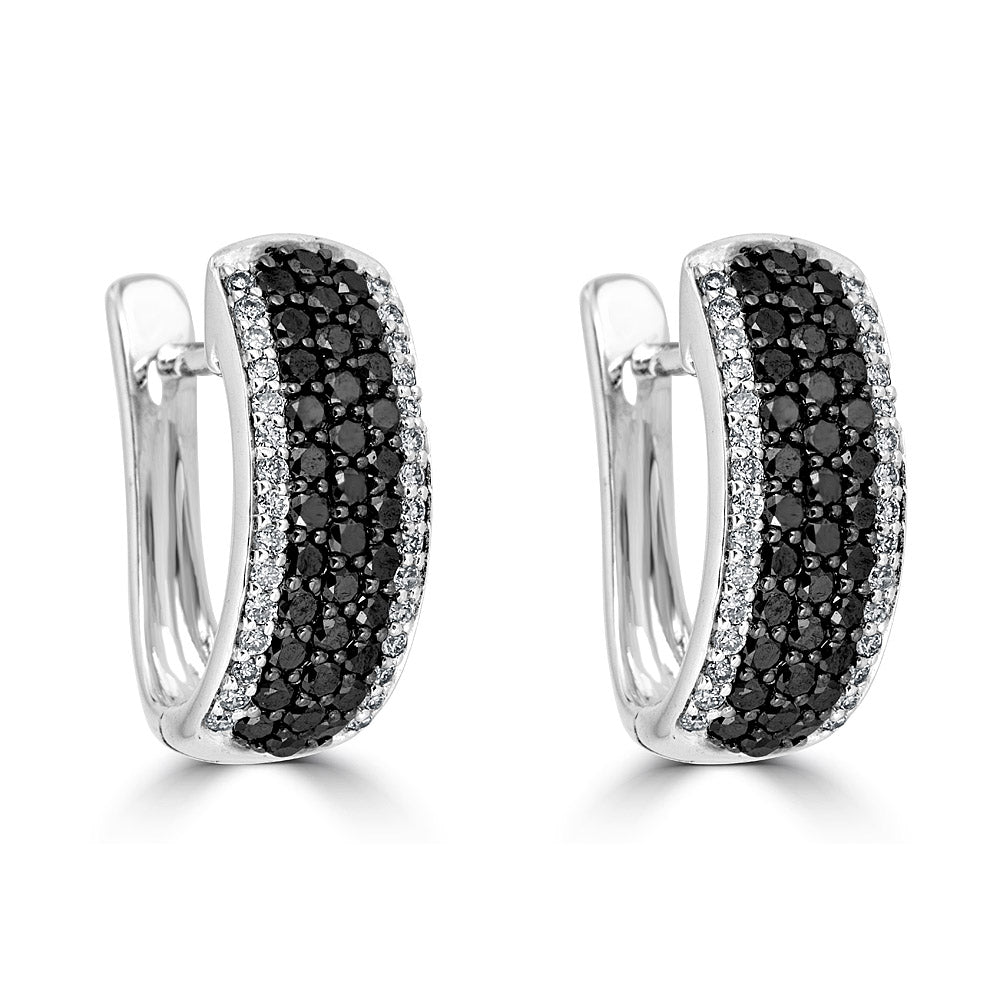 Black & White Diamond Huggies