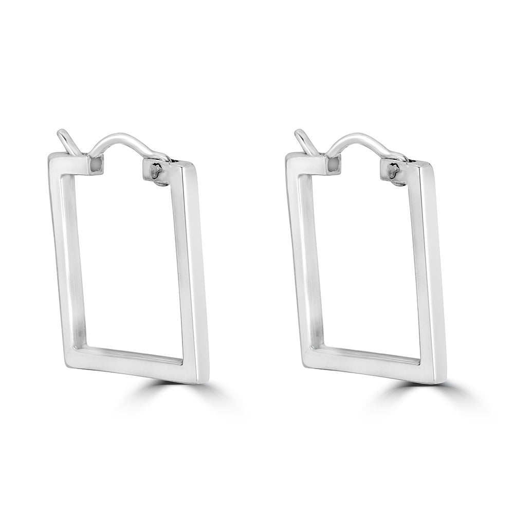 Small Rectangle Hoop Earrings