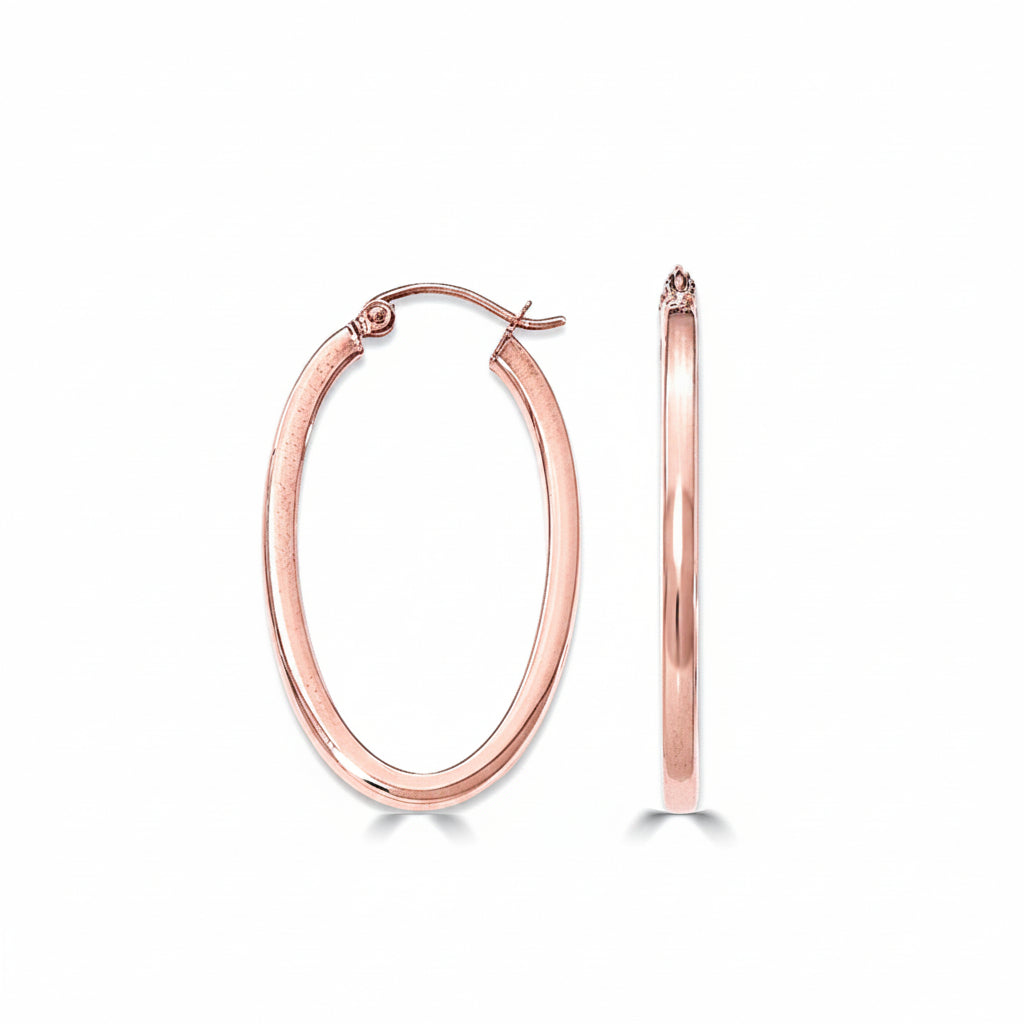 Gold Oval Hoop Earrings