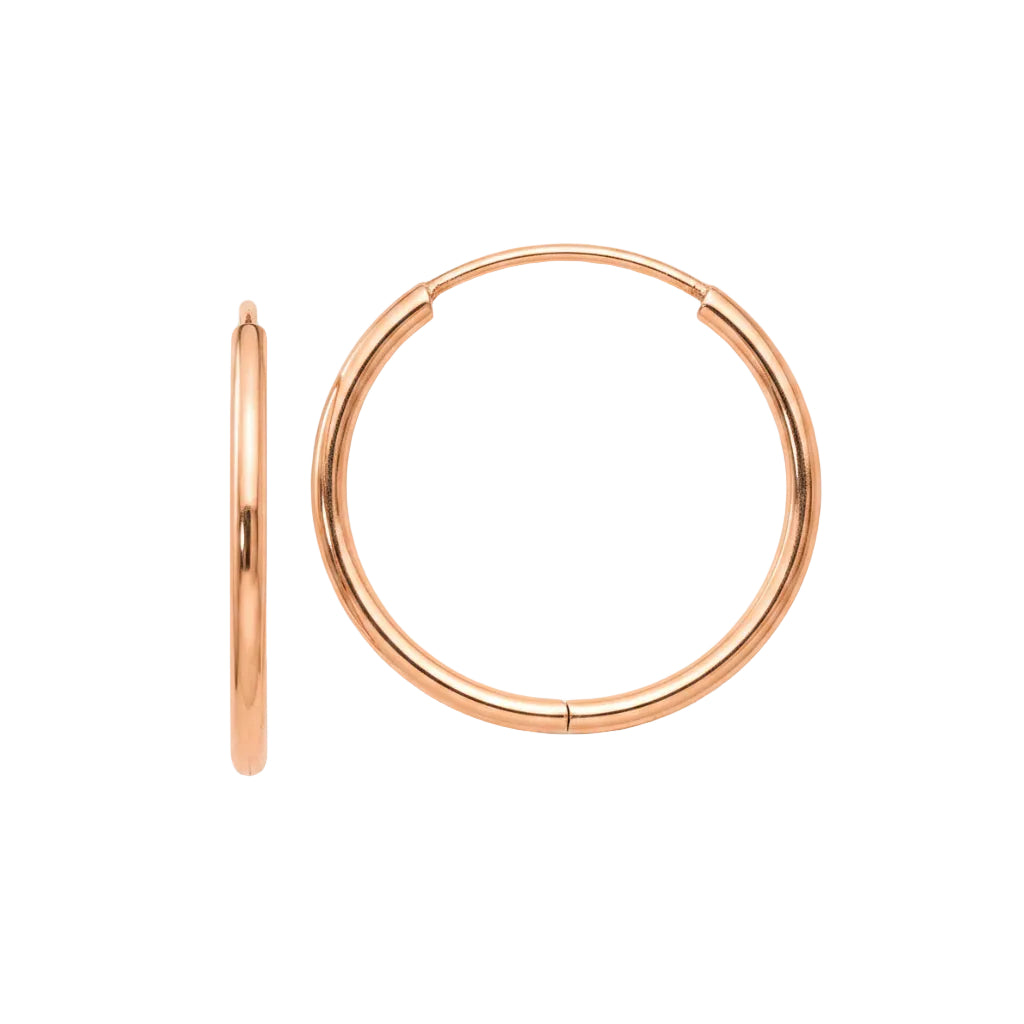 Small Gold Round Tube Hoop Earrings