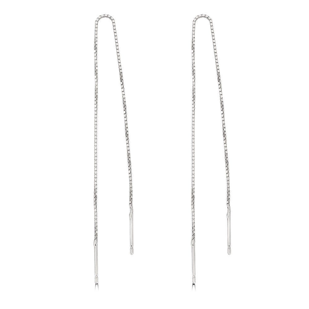Gold Pull Through Chain Earrings