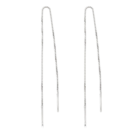 Gold Pull Through Chain Earrings