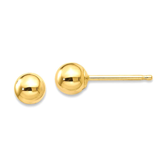 Gold Small Ball Stud Earrings