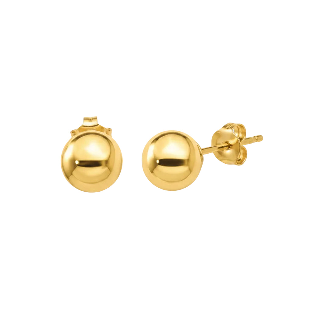 Gold Large Ball Stud Earrings