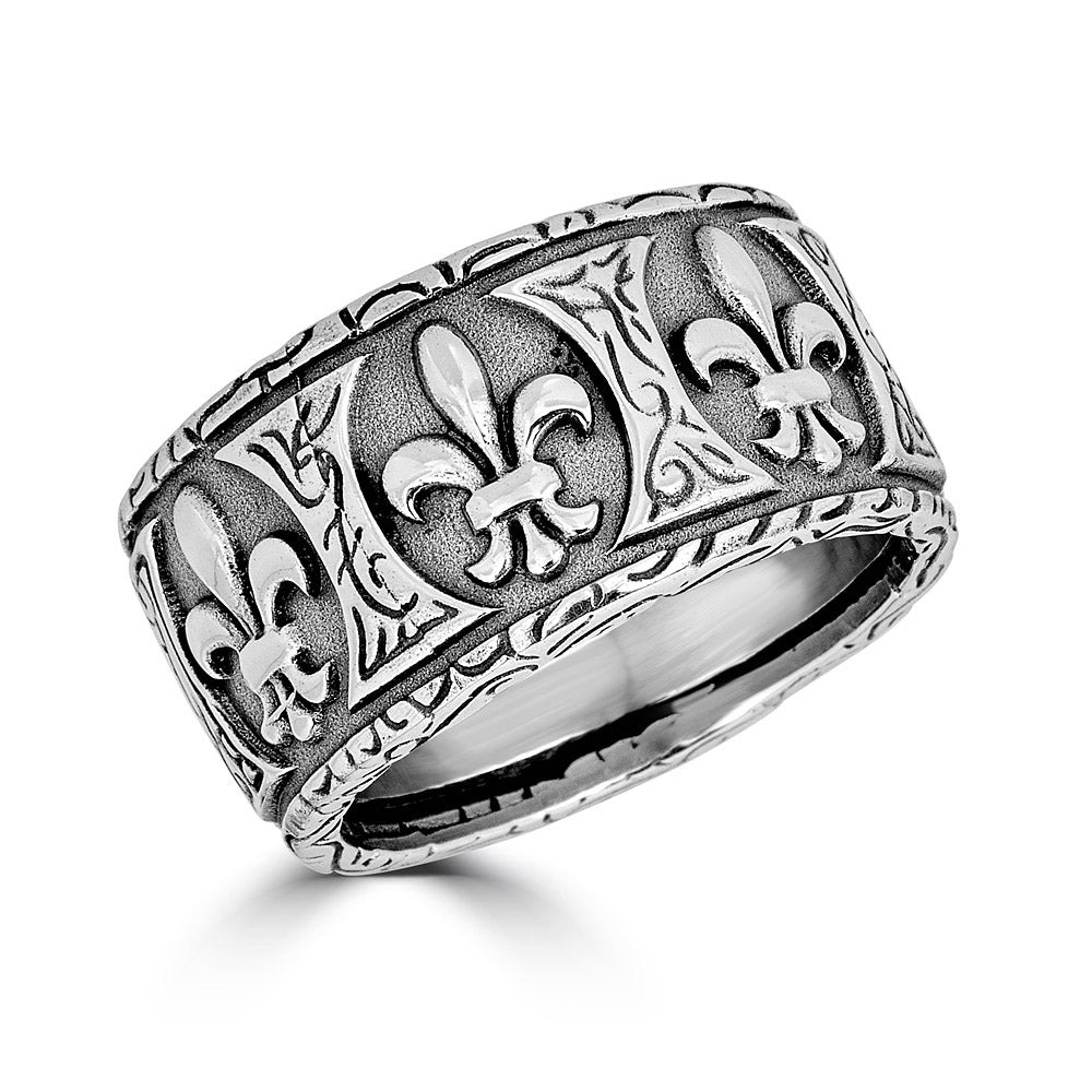 Fleur de Lis KeyDesign Band Ring – Versani