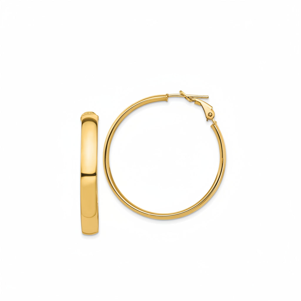 Wide Gold Hoop Earrings