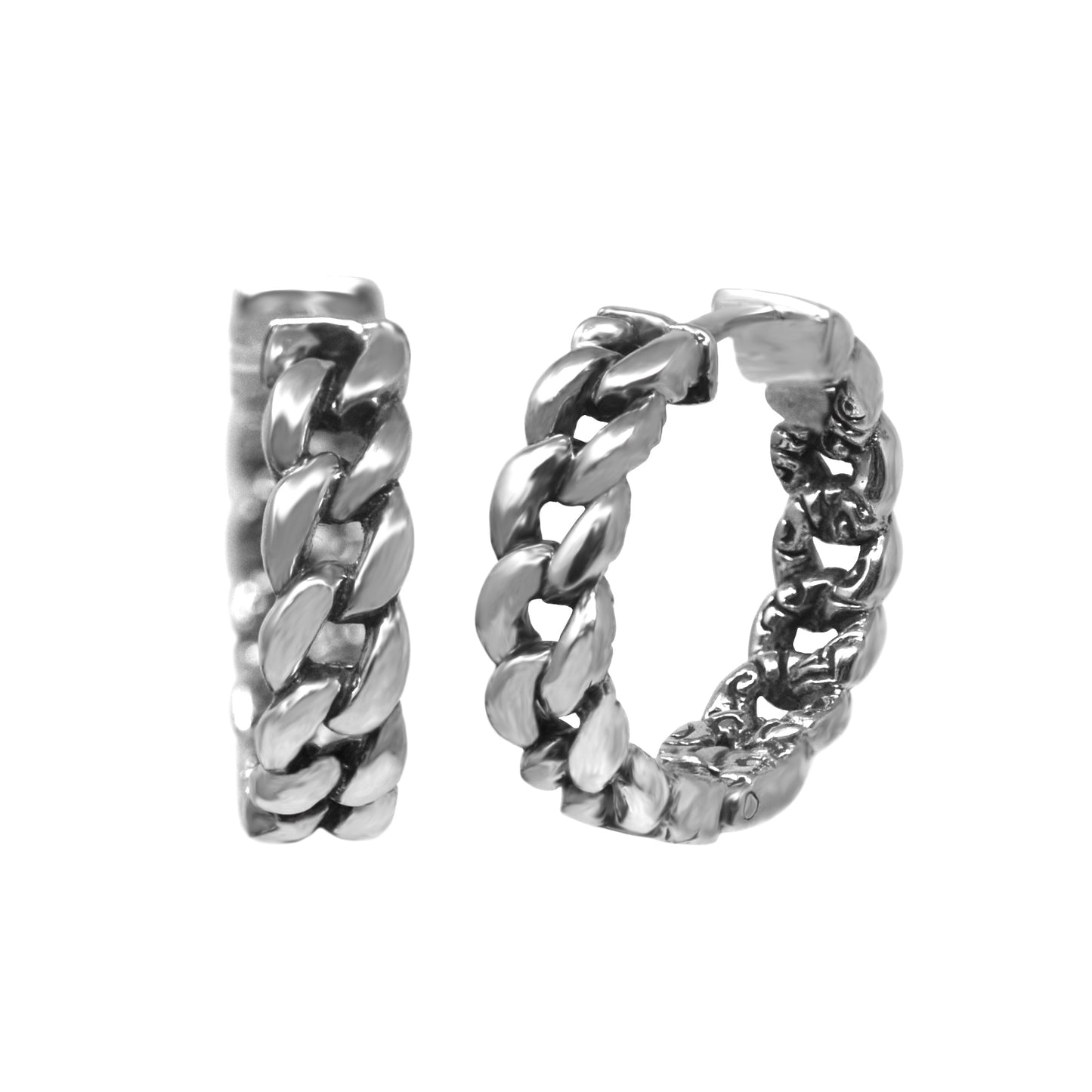 Cuban Link Hoop Earrings