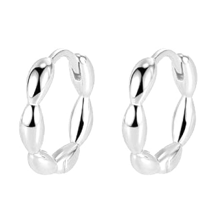 Marquise Beaded Huggie Hoop Earrings