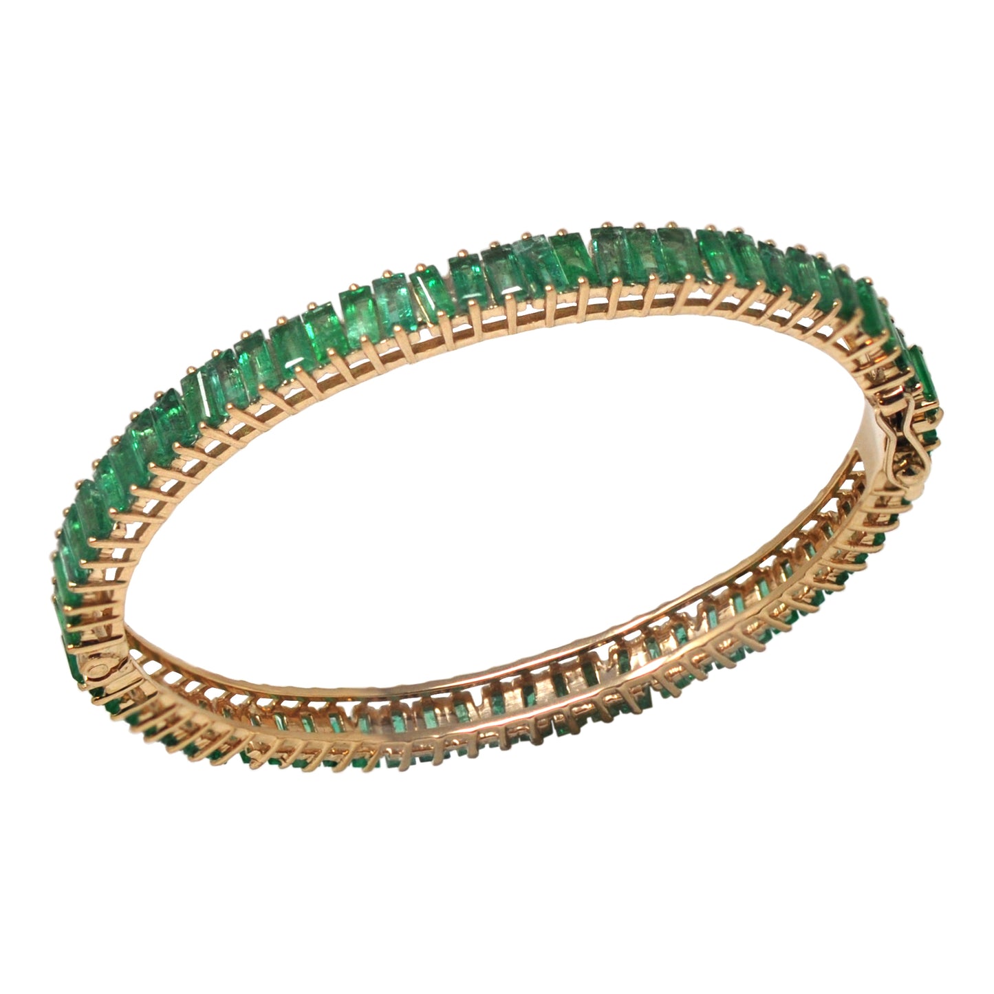 Emerald Baguette Bangle Bracelet