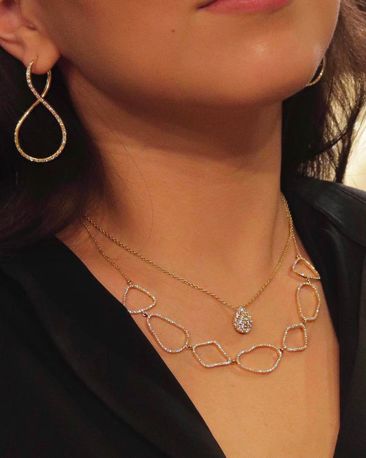 White Diamond Twisted Earrings