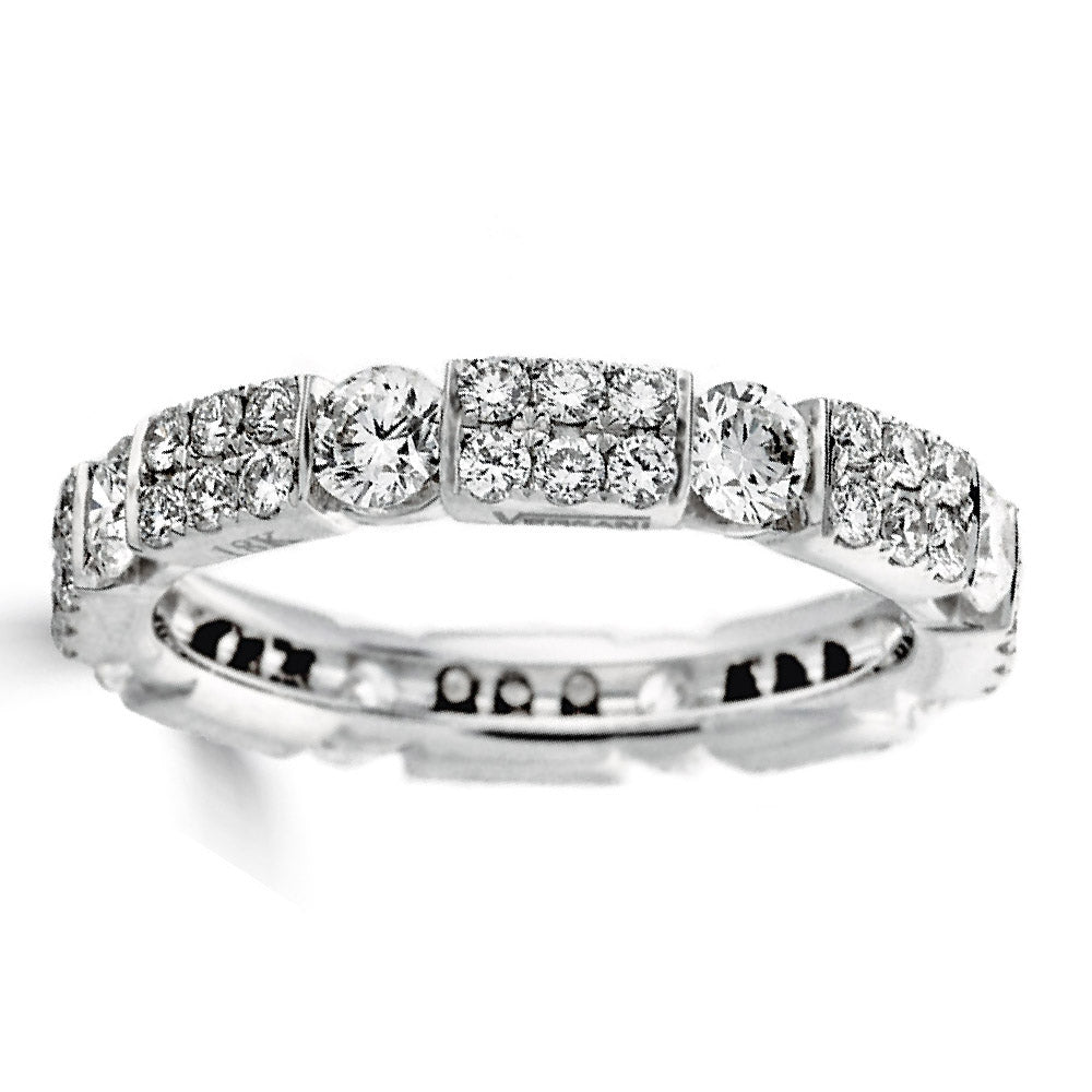 Alternating White Diamond Shapes Eternity Band