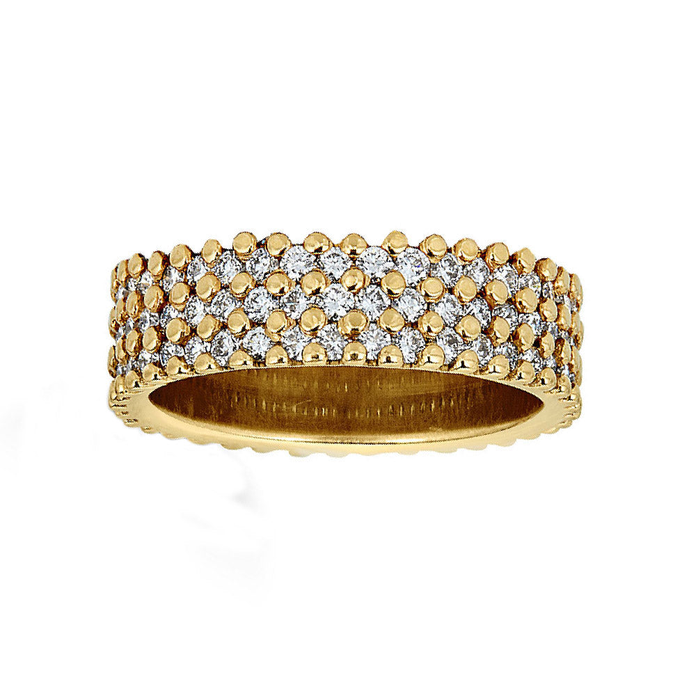 White Diamond Three Row Eternity Band