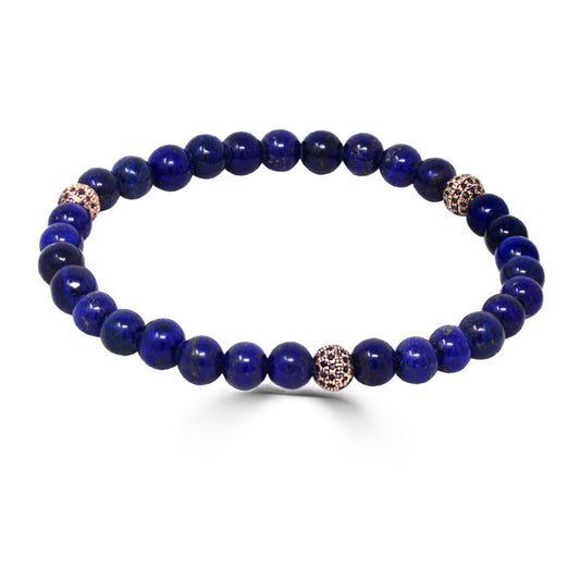 Beaded Bracelet With Black Diamond Rose Gold Beads