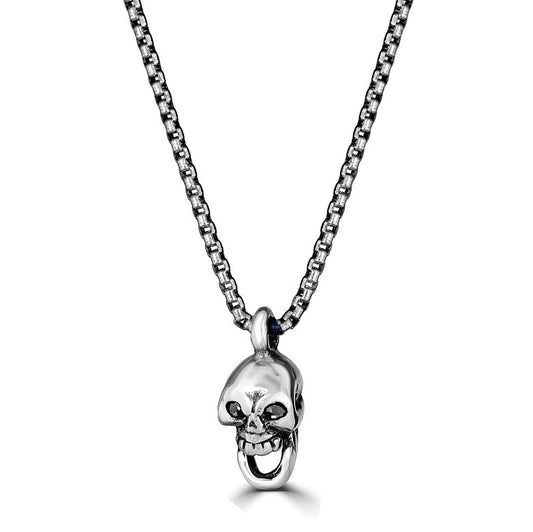 Gem Eyes Mini Skull Pendant Necklace