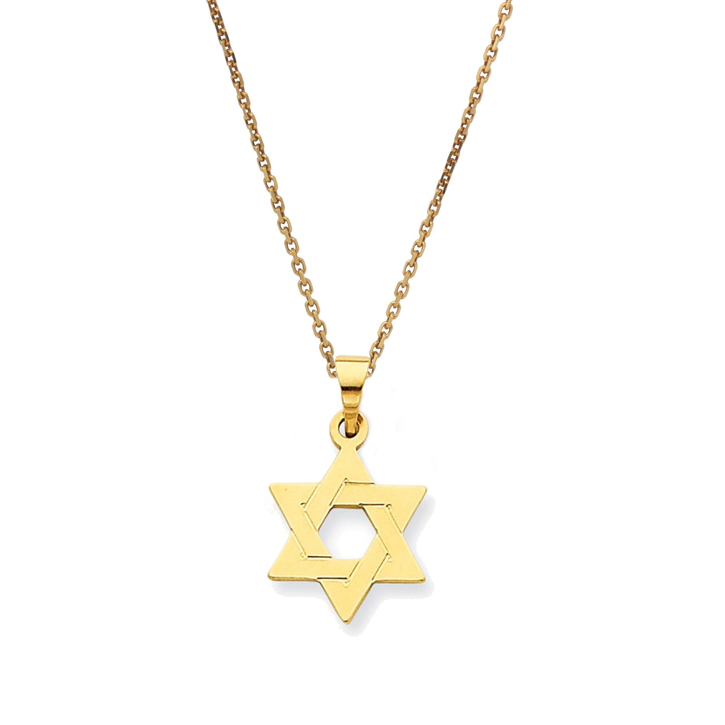 Small Gold Star of David Pendant Necklace