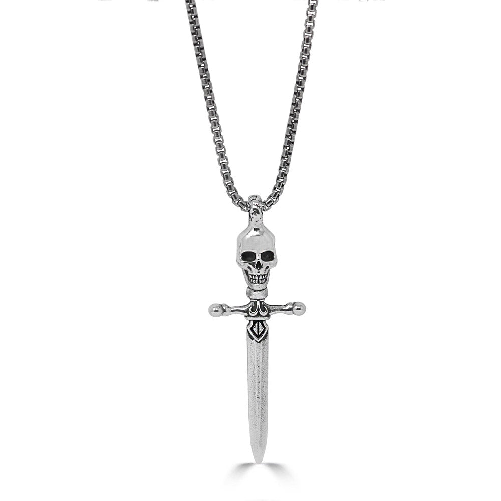 Skull Sword Pendant Necklace