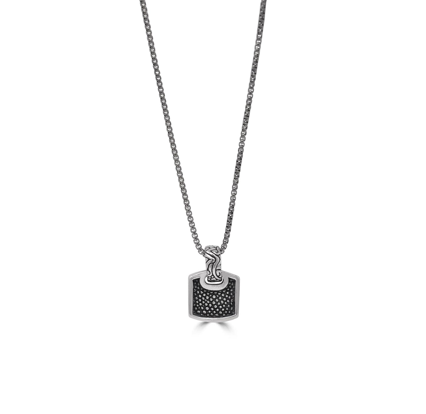 Mini KeyDesign Pendant Necklace In Sterling Silver