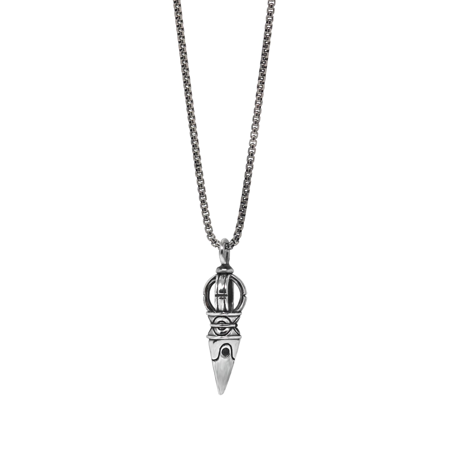 Mini Dagger Pendant Necklace In Sterling Silver