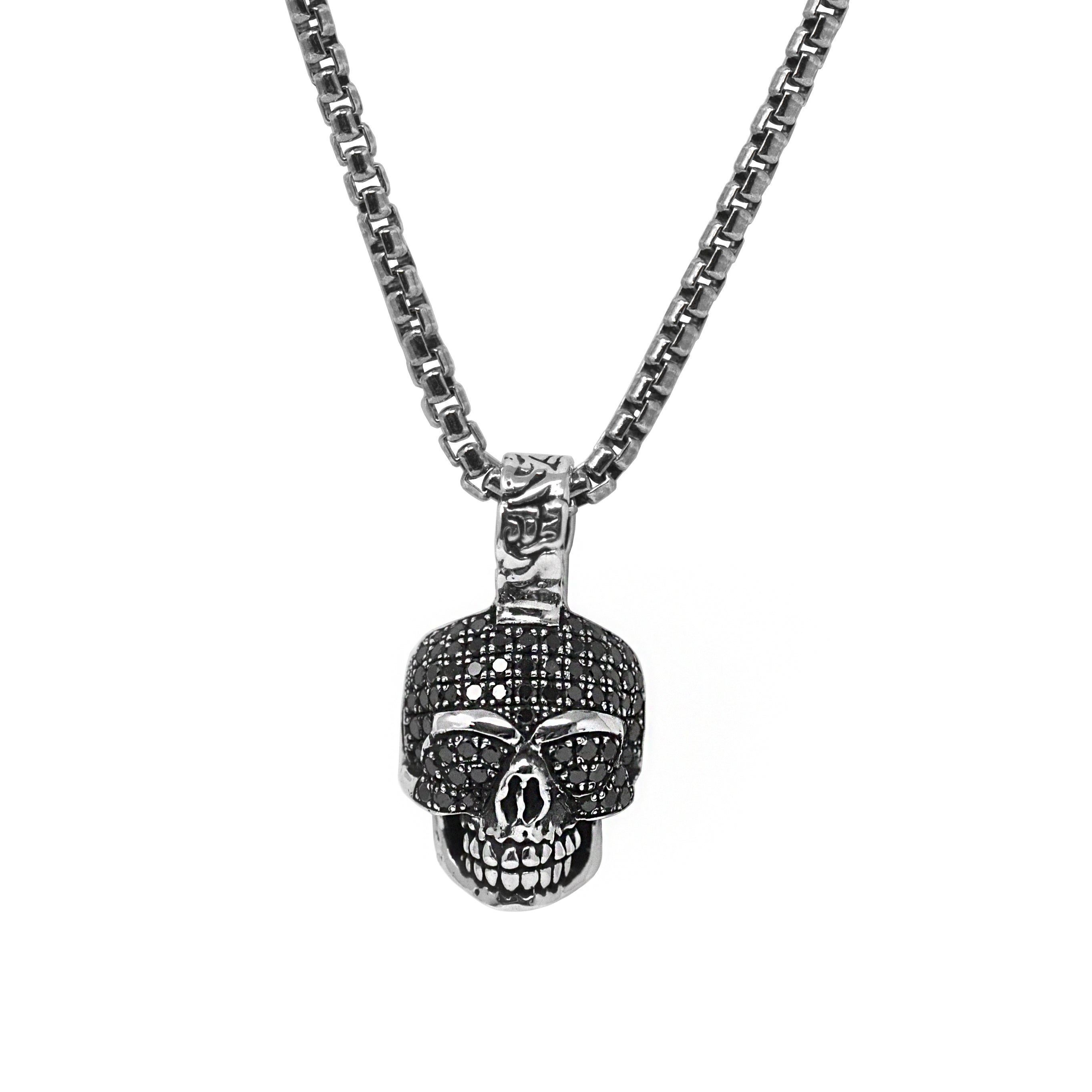 Black Diamond Skull Pendant Necklace – Versani