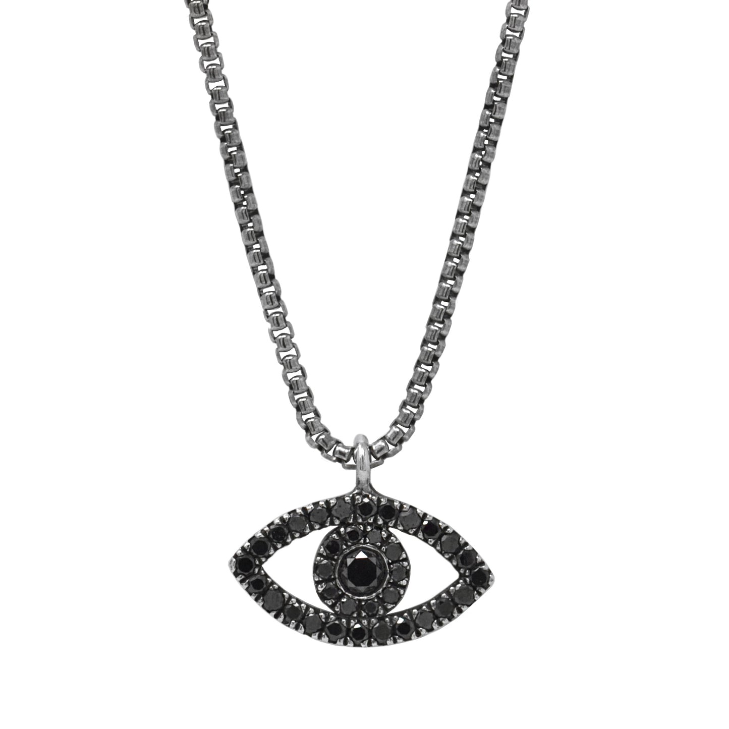 Black Diamond Eye Pendant Necklace
