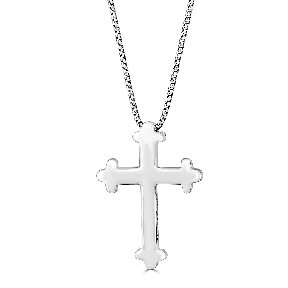 Maltese Cross Pendant Necklace In Sterling Silver