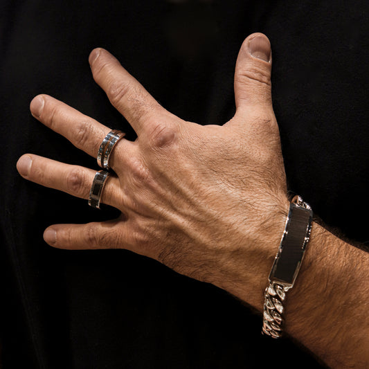 Squares Wood Inlay Square Ring