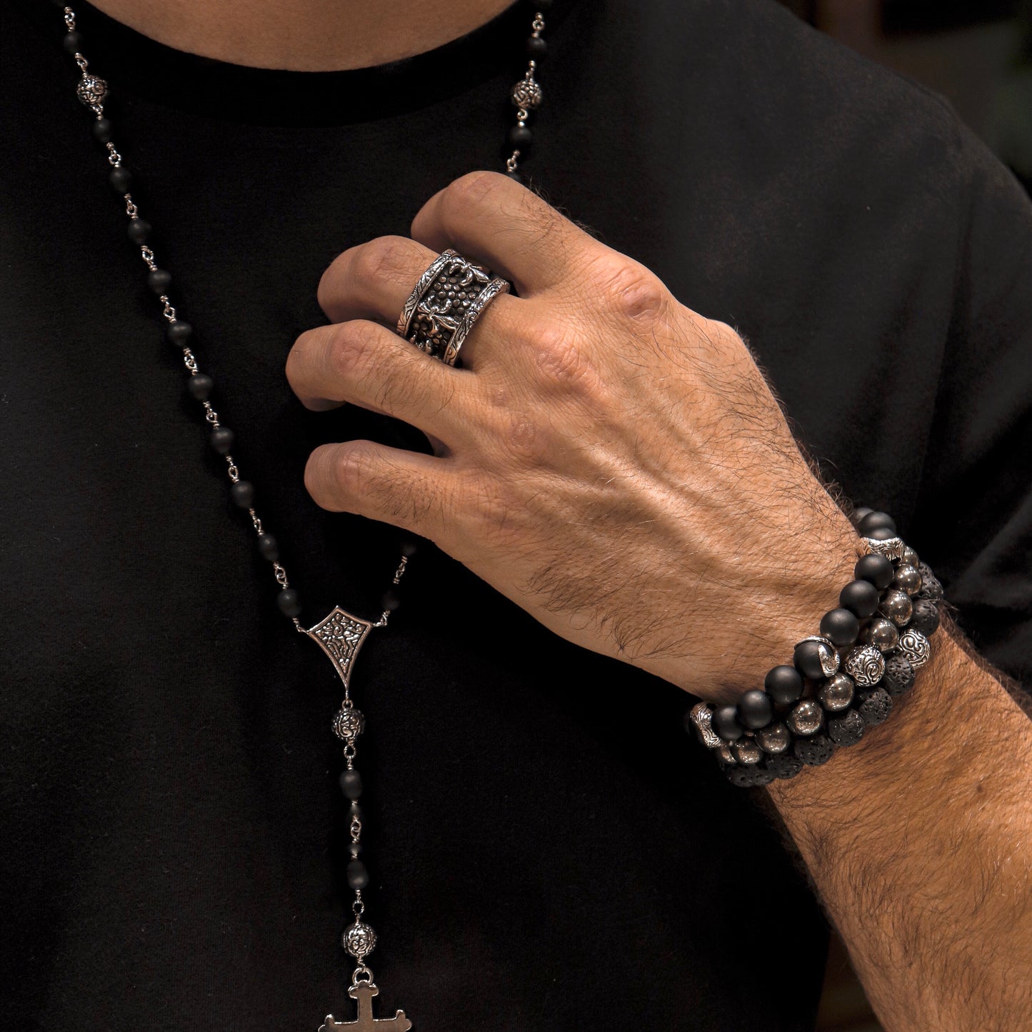 Wide Fleur De Lis on KeyDesign Band