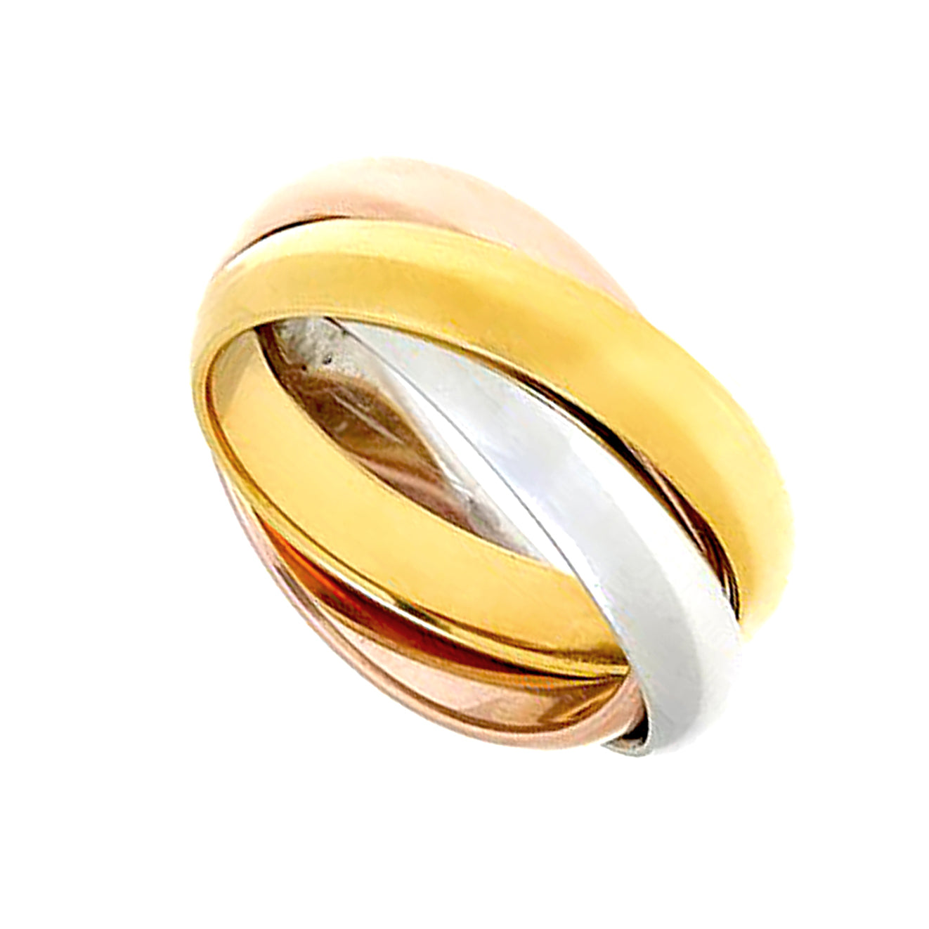 Tri Color Gold Interlocking Ring