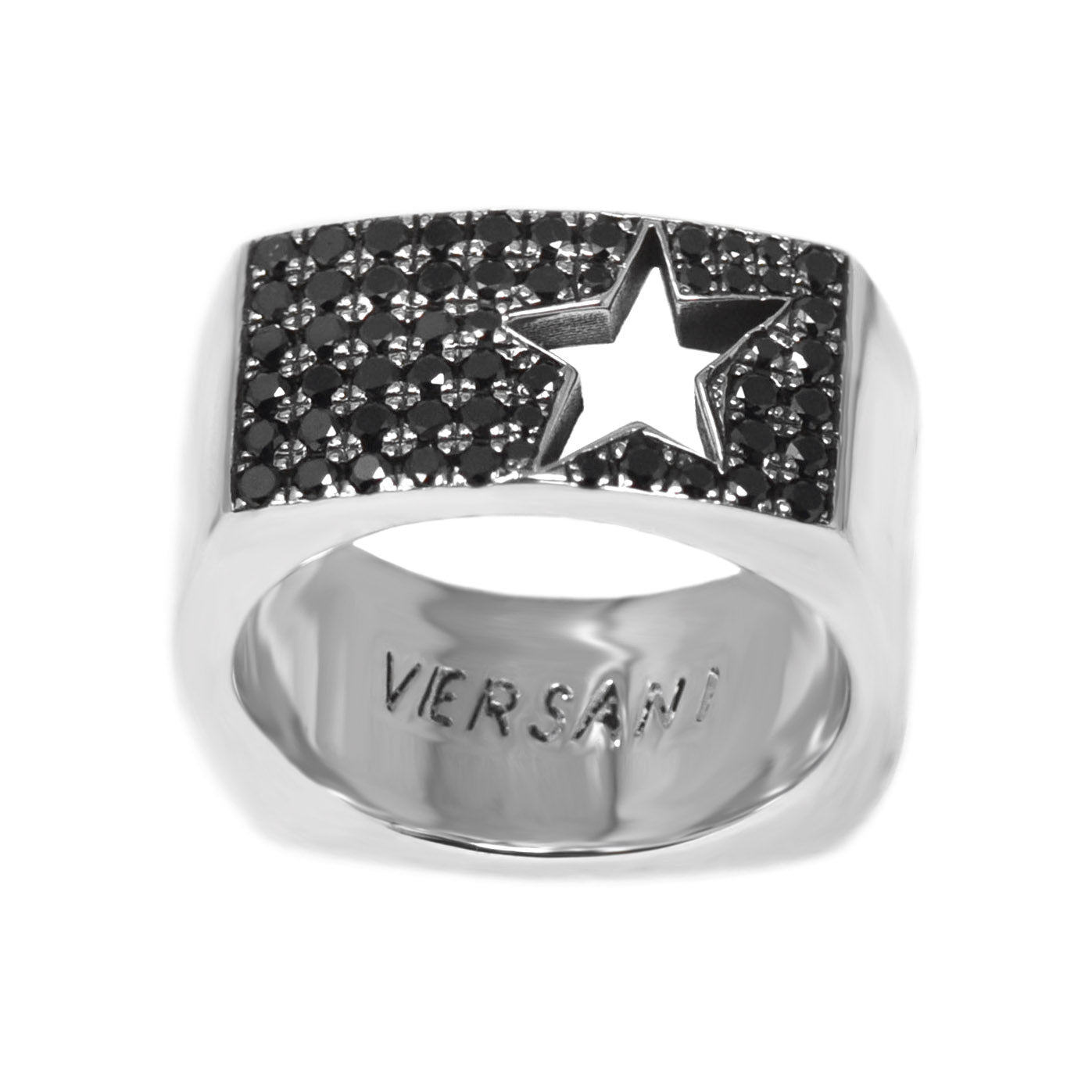 Black Diamond Square Star Cutout Ring
