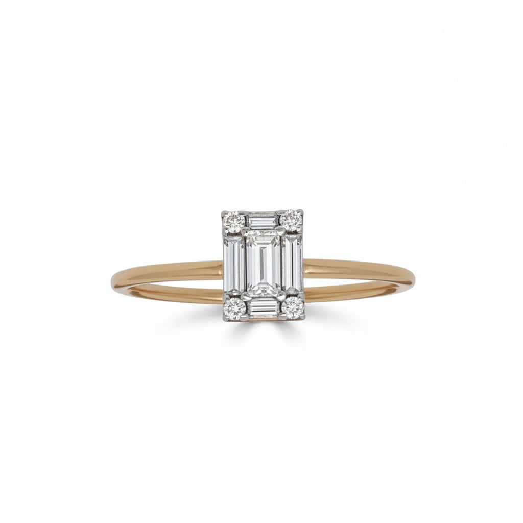Mini Baguette-Cut Diamond Ring