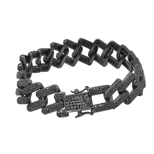 Black Diamond Curb Link Bracelet