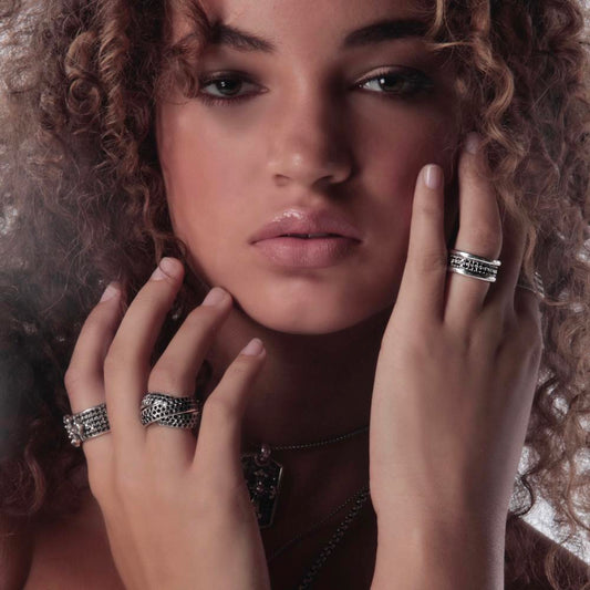 Black Diamond Tube Framed Ring