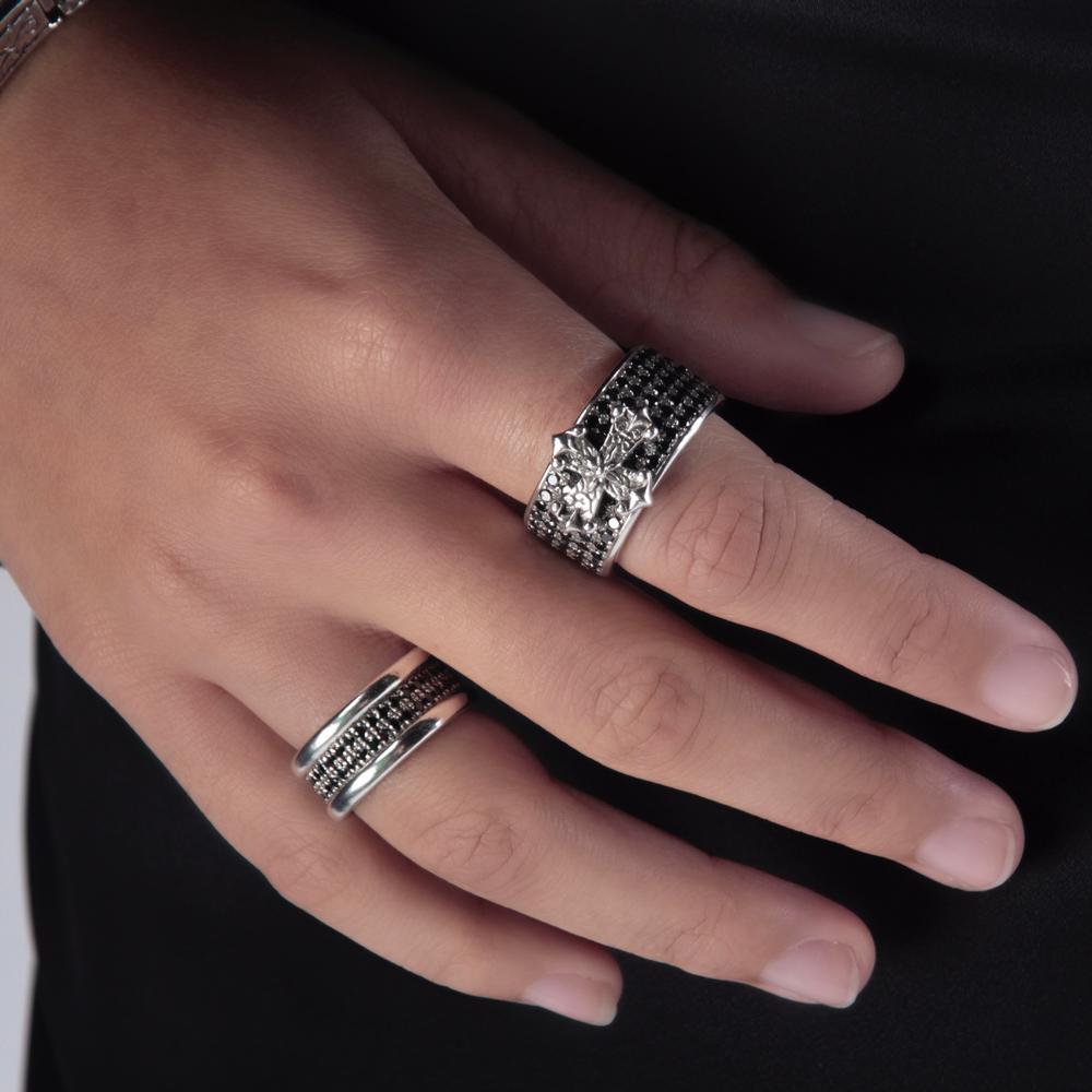 Black Diamond Tube Framed Ring