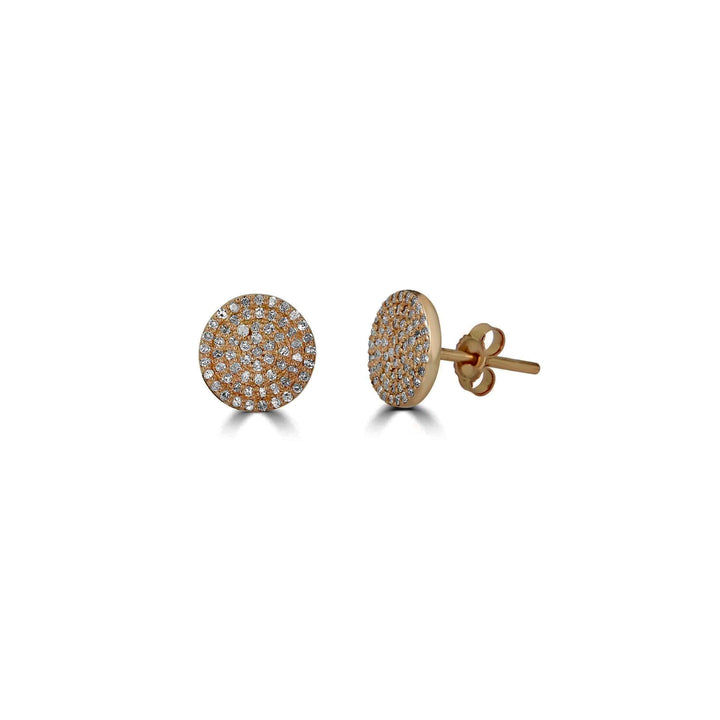 White Diamond Pave Stud Earrings