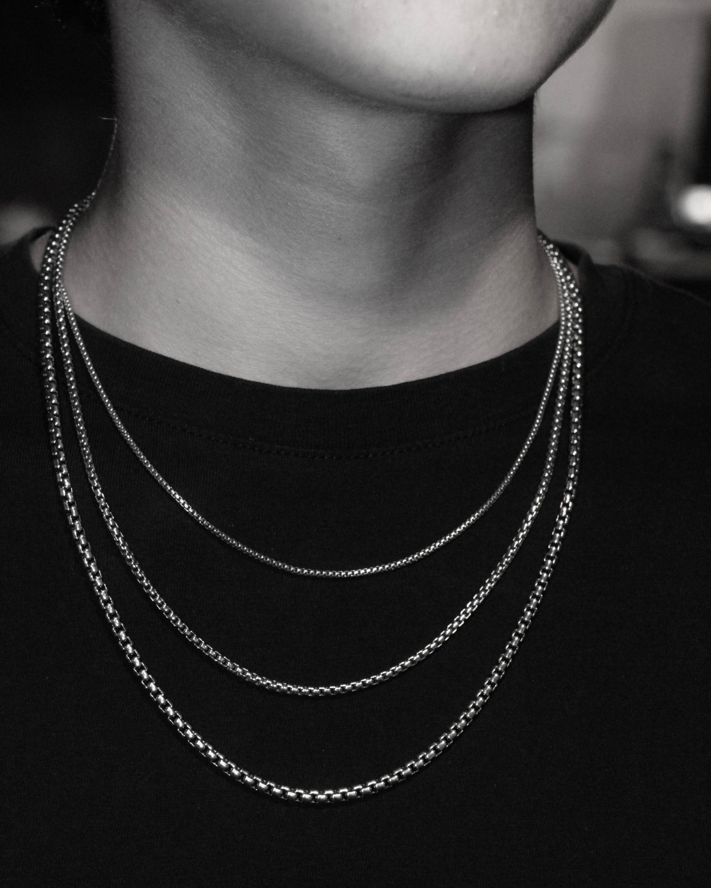 Large Round Box Chain Necklace, 3.5mm