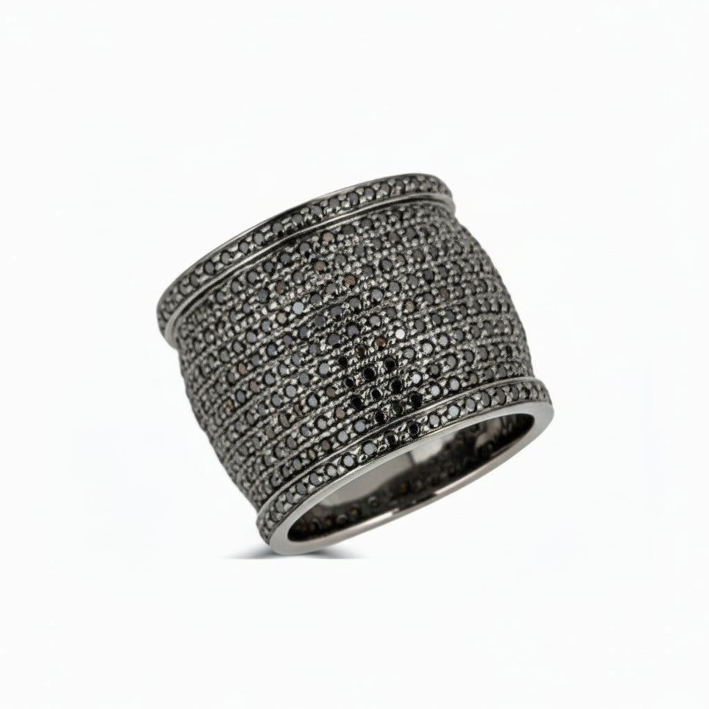 Black Diamond Barrel Ring