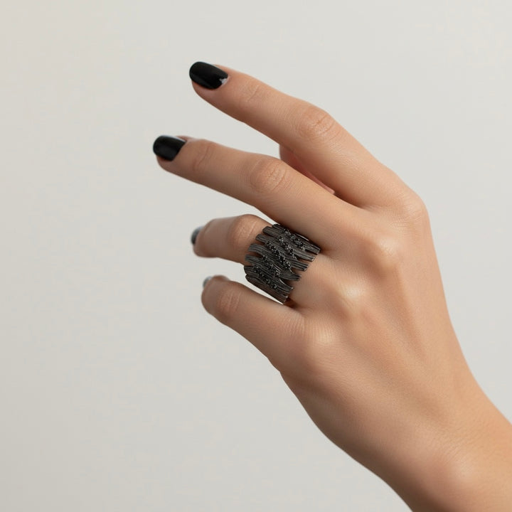 Black Diamond Elongated Branch Ring