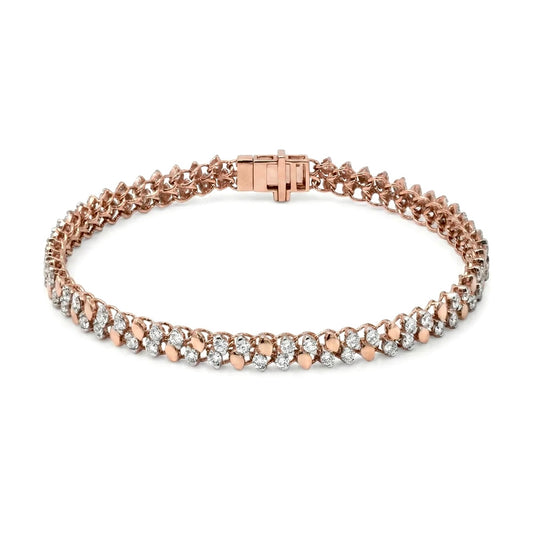 Double Row Diamond Pattern Bracelet