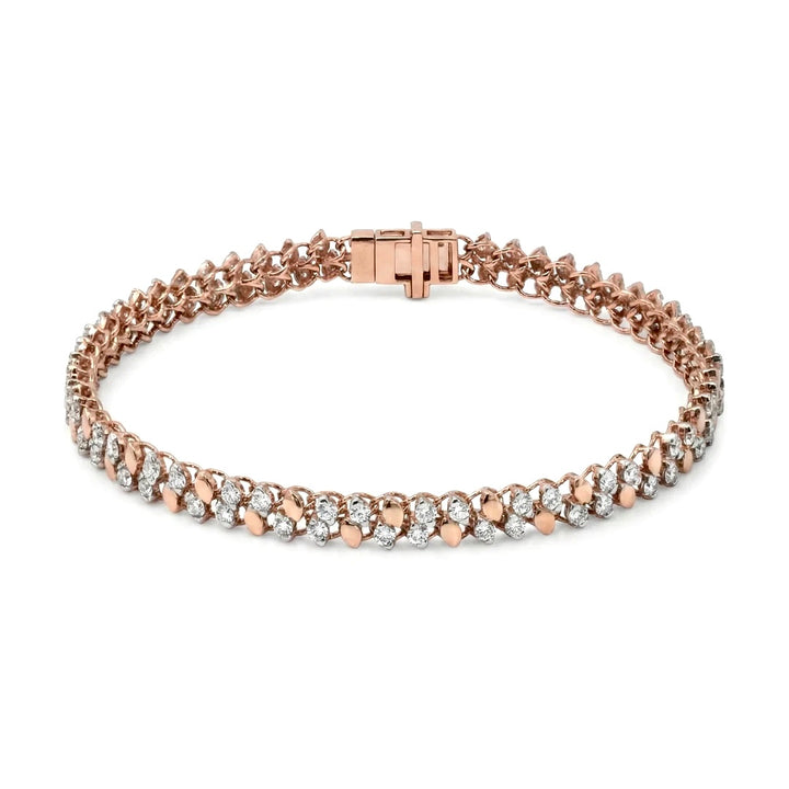 Double Row Diamond Pattern Bracelet