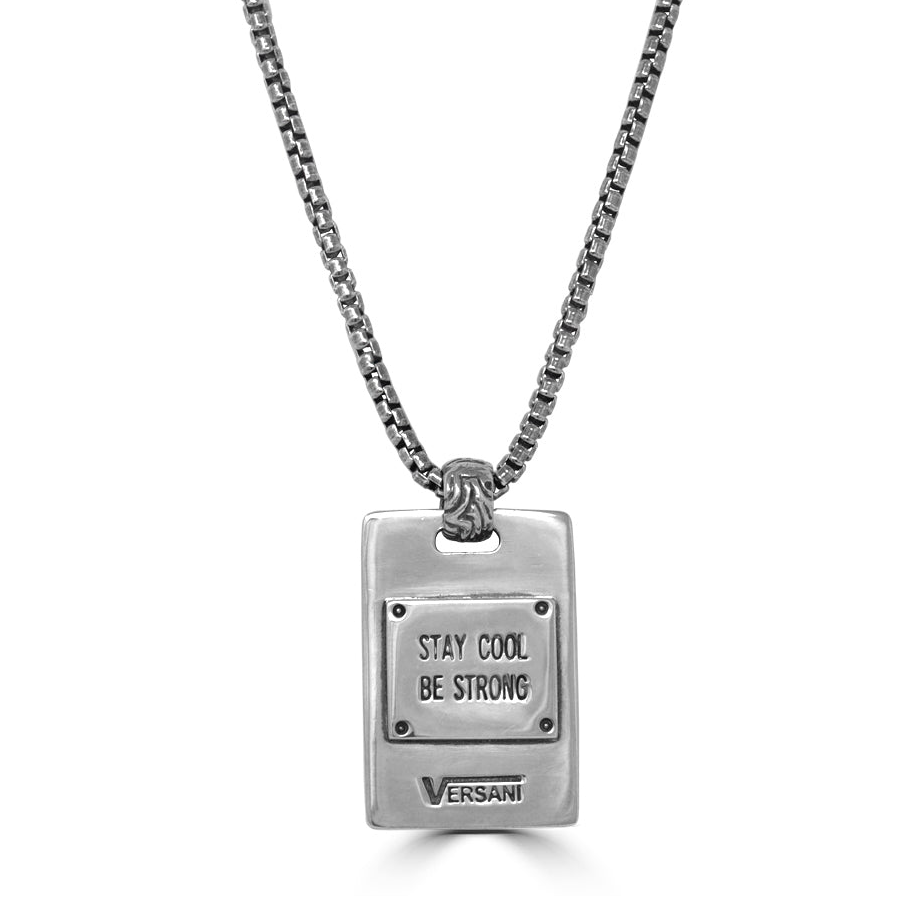 Stay Cool Be Strong Pendant Necklace In Sterling Silver