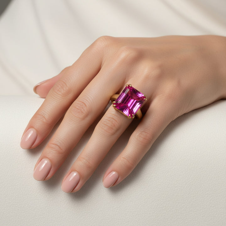 Pink Topaz Cocktail Ring