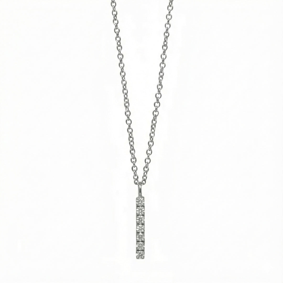 Mini Diamond Bar Pendant Necklace