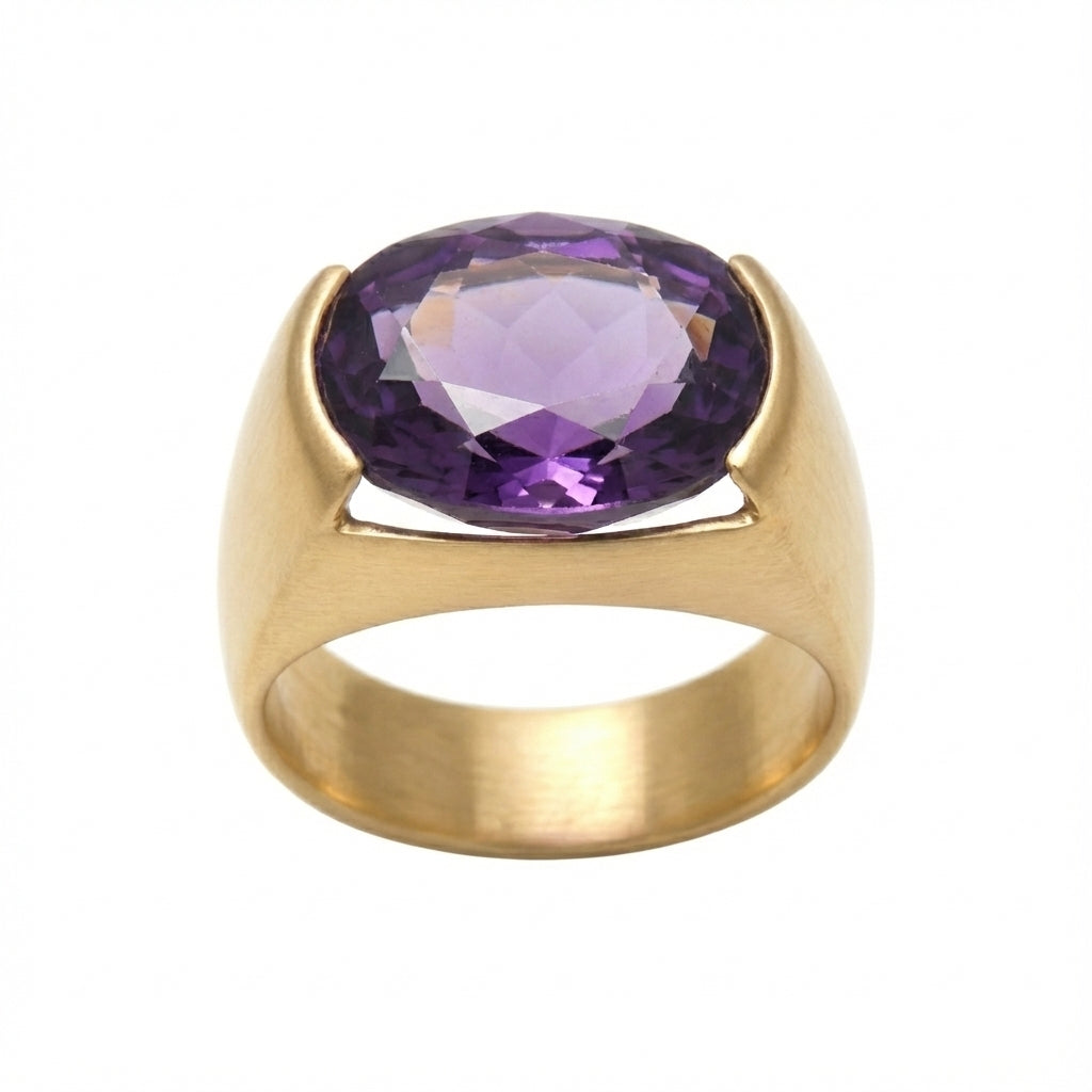Amethyst Ring In Yellow Gold
