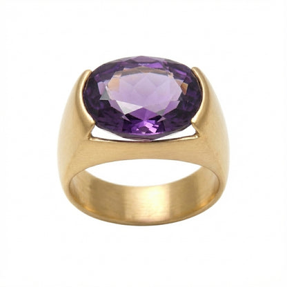 Amethyst Ring In Yellow Gold